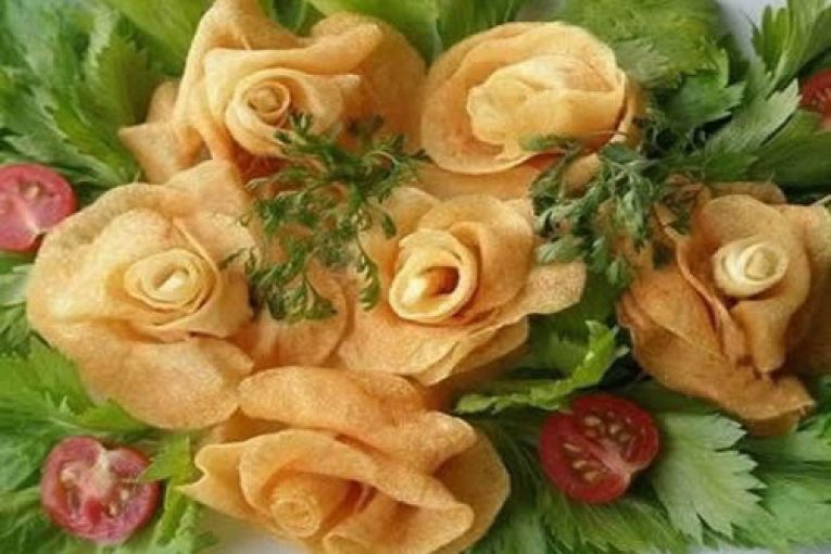تزیین سیب زمینی سرخ کرده