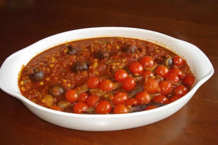 خورش لپه بادمجان
