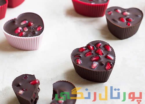 شکلات با انار تزئین شکلات شب یلدا