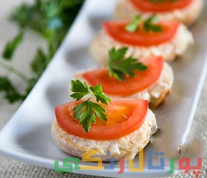 دستور تهیه کاناپه گوجه فرنگی و پنیر دستور تهیه کاناپه گوجه فرنگی و پنیر