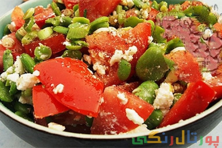 سالاد باقالی و پنیر