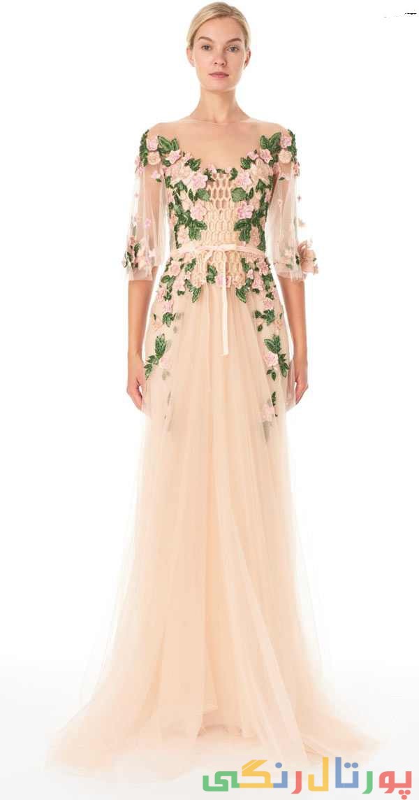لباس مجلسی زنانه و دخترانه گل برجسته برند marchesa notte لباس مجلسی زنانه و دخترانه گل برجسته برند marchesa notte